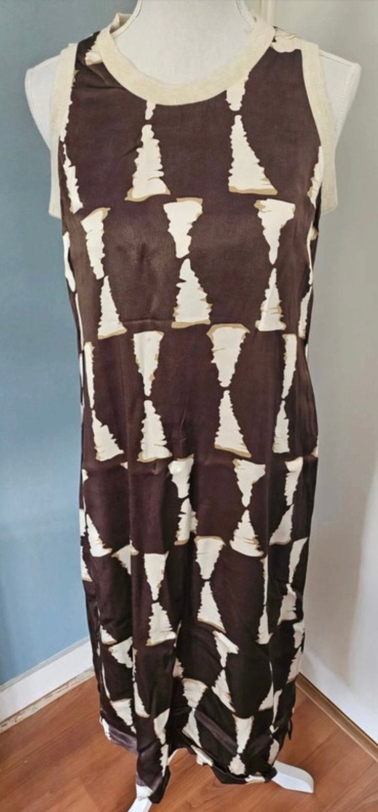 Mooie bruin/beige zomerjurk, merk Zabaione - maat S, Bruin, Ophalen of Verzenden, Zo goed als nieuw, Maat 36 (S)