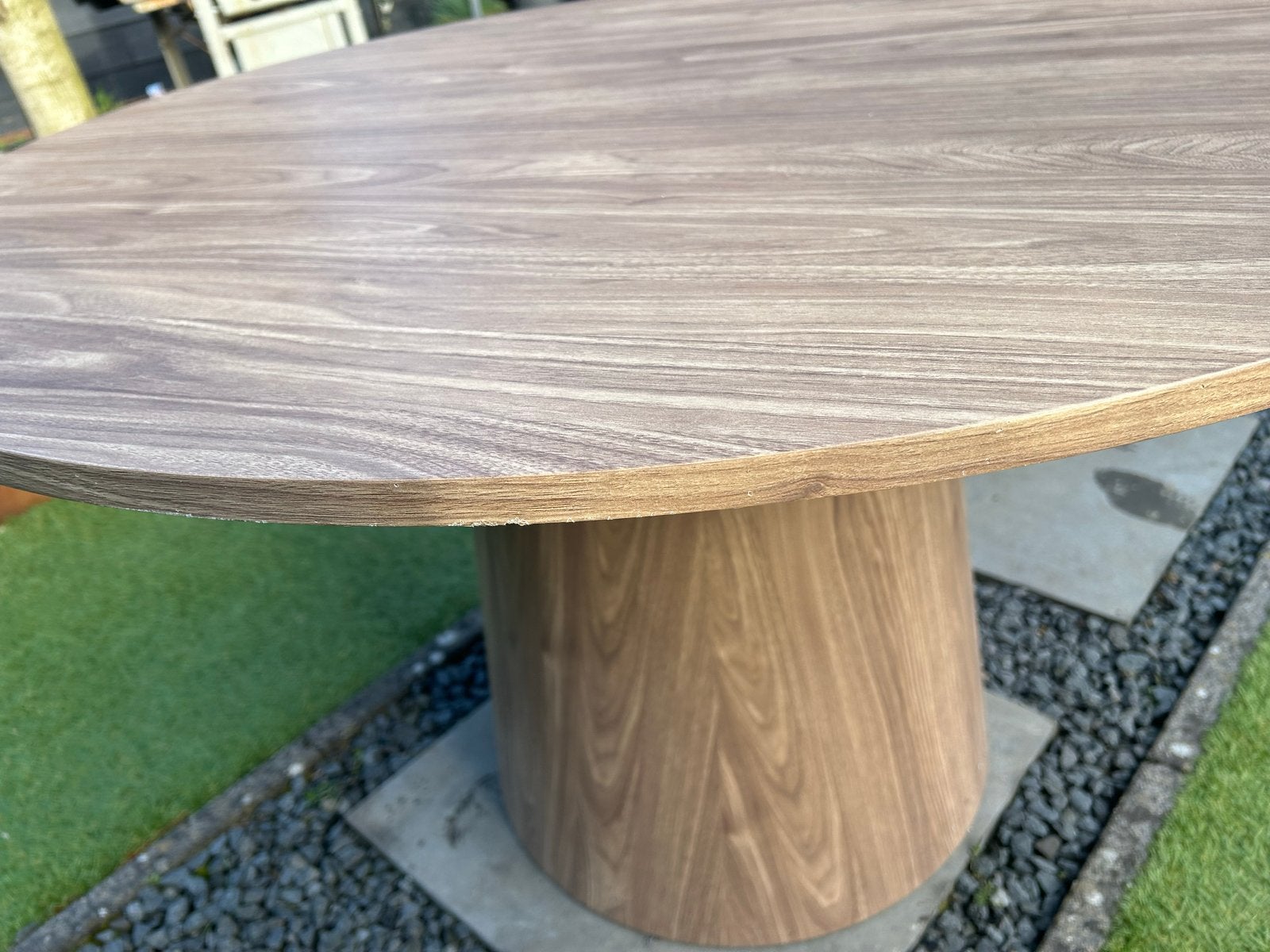 WOOOD Maan eettafel rond mdf walnoot Ø120 cm, Huis en Inrichting, Tafels | Eettafels, Ophalen, Gebruikt, 100 tot 150 cm, Rond