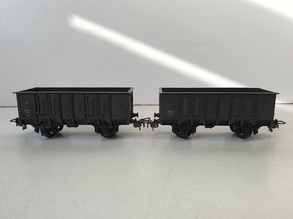 HORNBY H0 708 Hoge bakwagen SNCF 2 stuks met spaakwielen, Overige merken, Gebruikt, Gelijkstroom of Wisselstroom, Wagon