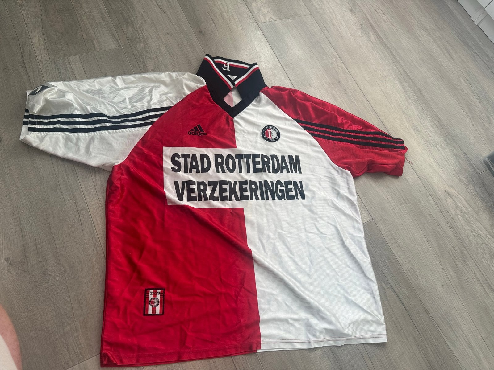 Vintage Feyenoord Thuisshirt Adidas XXL - Stad Rotterdam, Overige maten, Ophalen of Verzenden, Voetbal, Gedragen