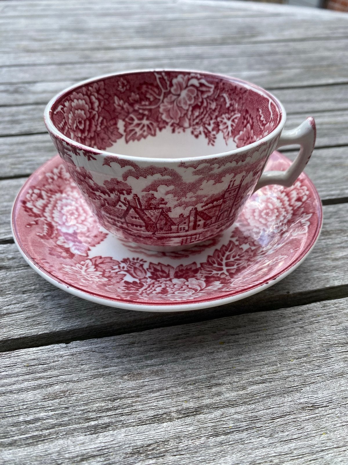 Vintage Woods Ware English Scenery kop en schotel, Ophalen