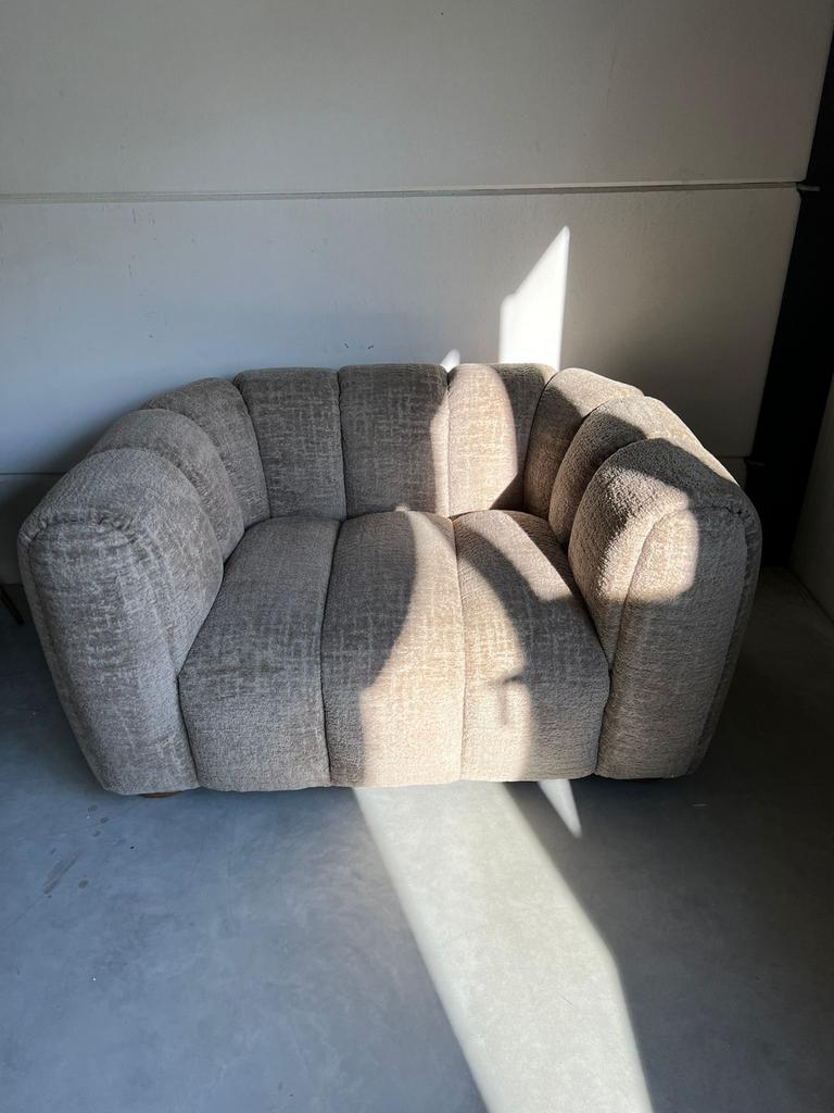 Moet ZSM weg Riviera Maison Vicenza Loveseat Taupe, Ophalen, 150 tot 200 cm, Tweepersoons, 75 tot 100 cm