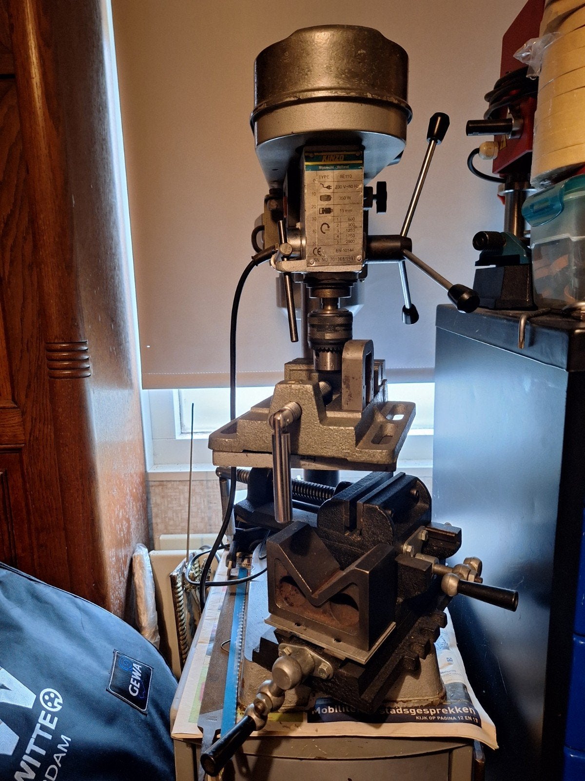 Complete grijze tafel kolom boormachine, Ophalen, Boormachine