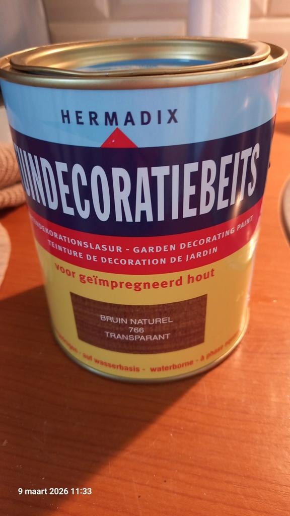 Hermadix tuindecoratie beits bruin naturel, Doe-het-zelf en Verbouw, Verf, Beits en Lak, Bruin, Nieuw, Beits, Ophalen of Verzenden