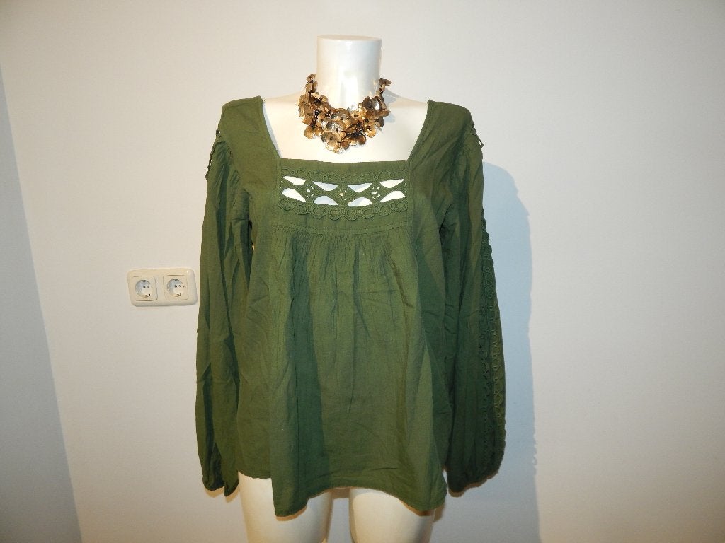 Devotion twins prachtige blouse pof mouwen open werkS/M, Devotion, Ophalen of Verzenden, Zo goed als nieuw, Maat 36 (S)