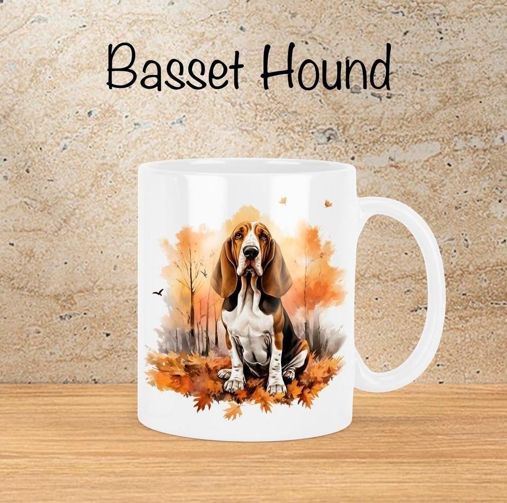 Basset Hound Herfstmok, Verzenden, Nieuw, Overige stijlen, Kop(pen) en/of Schotel(s)
