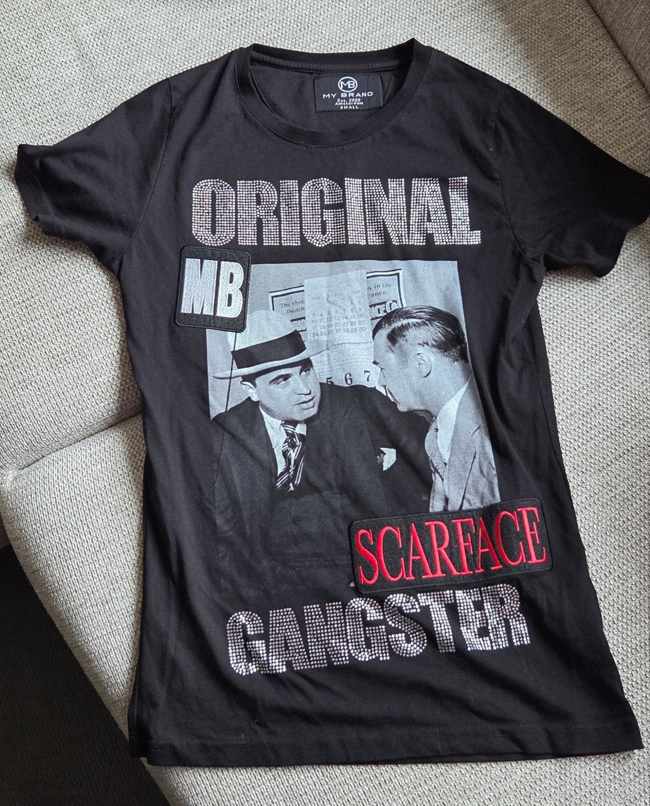 My Brand T-shirt Zwart met Scarface print en tekst, Zwart, Ophalen of Verzenden, Zo goed als nieuw, Maat 46 (S) of kleiner