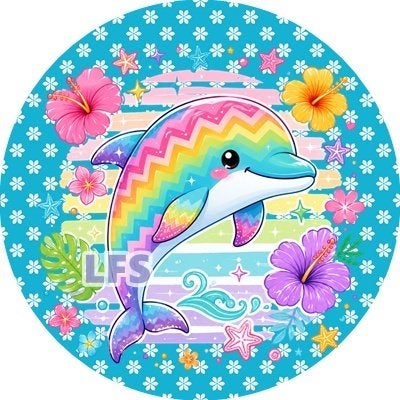 L2559 luxe icing dolfijn 20cm eetbare taart print topper, Hobby en Vrije tijd, Taarten en Cupcakes maken, Ophalen of Verzenden