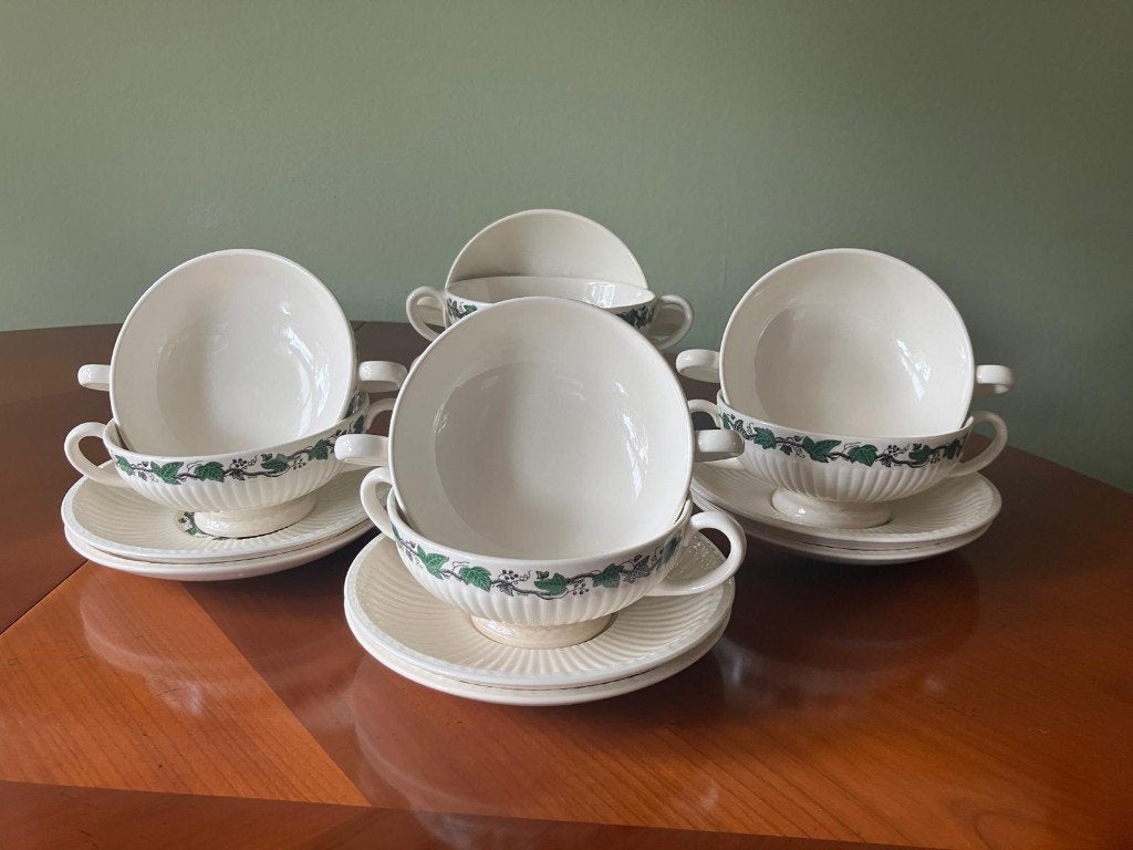 Wedgwood Edme Stratford soepkommen met schotel, Huis en Inrichting, Keuken | Servies, Gebruikt, Ophalen of Verzenden, Kom(men)