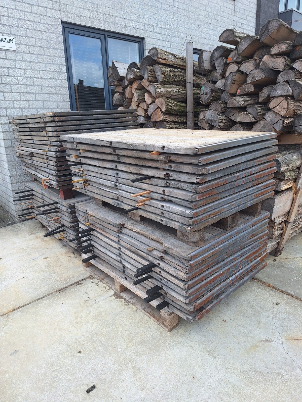 B KEUS  hardhouten  steenschotten  4x100x140cm, Tuin en Terras, Bielzen en Borders, Ophalen, Hout, Biels