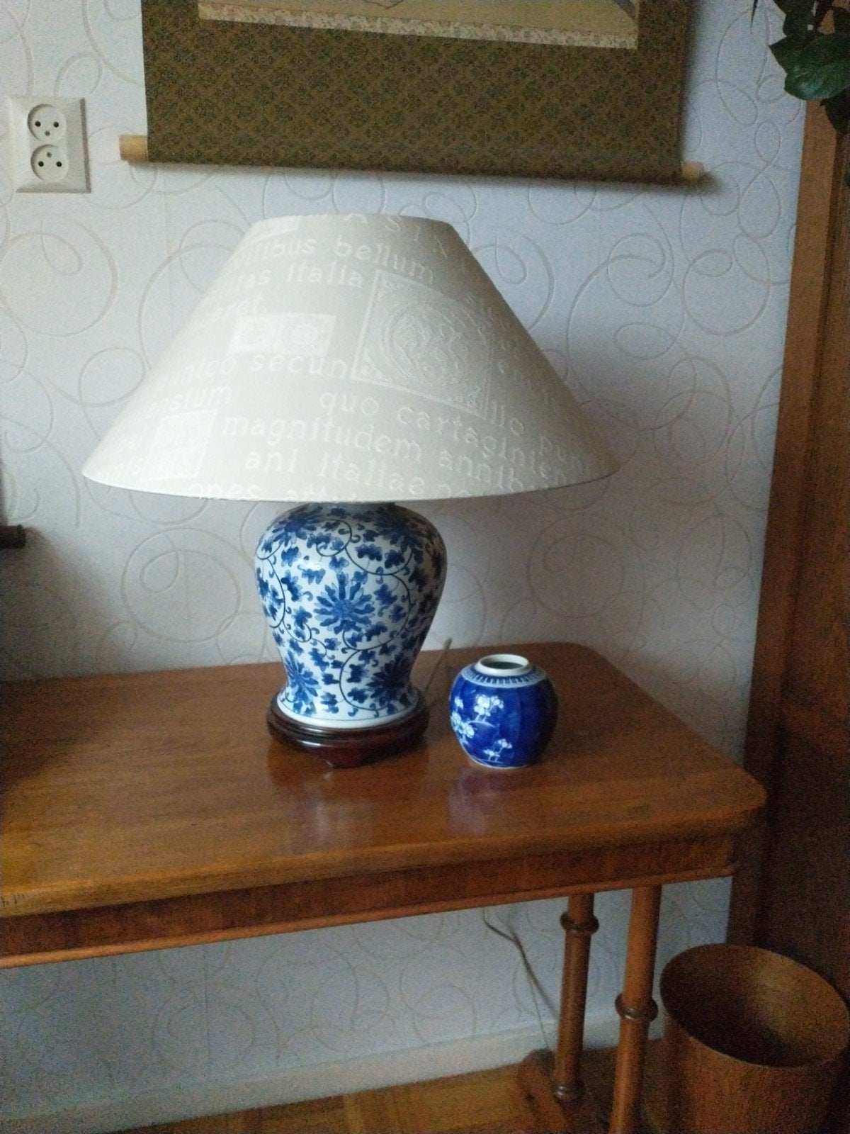 Oosterse Tafellamp met Blauw-Wit Porselein, Ophalen