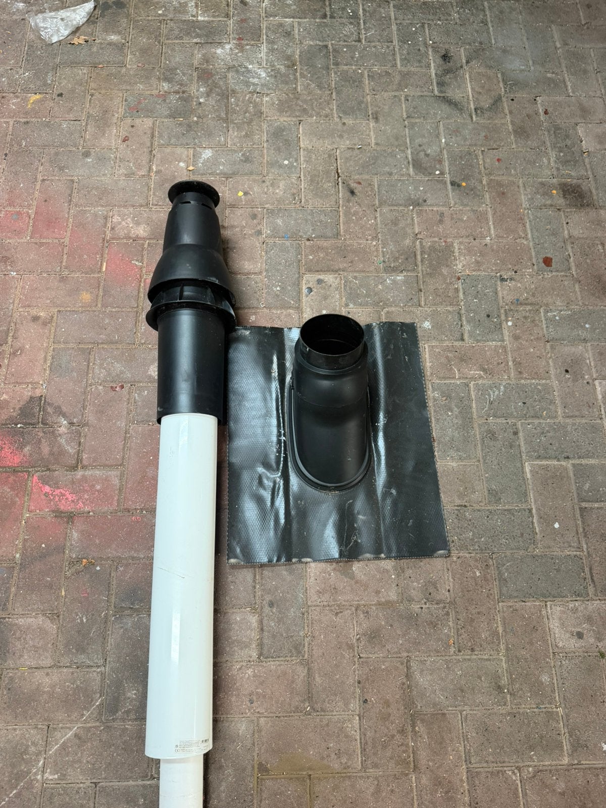 Cv dakdoorvoer met loodpan, Afvoer, Pvc, Ophalen of Verzenden, Zo goed als nieuw