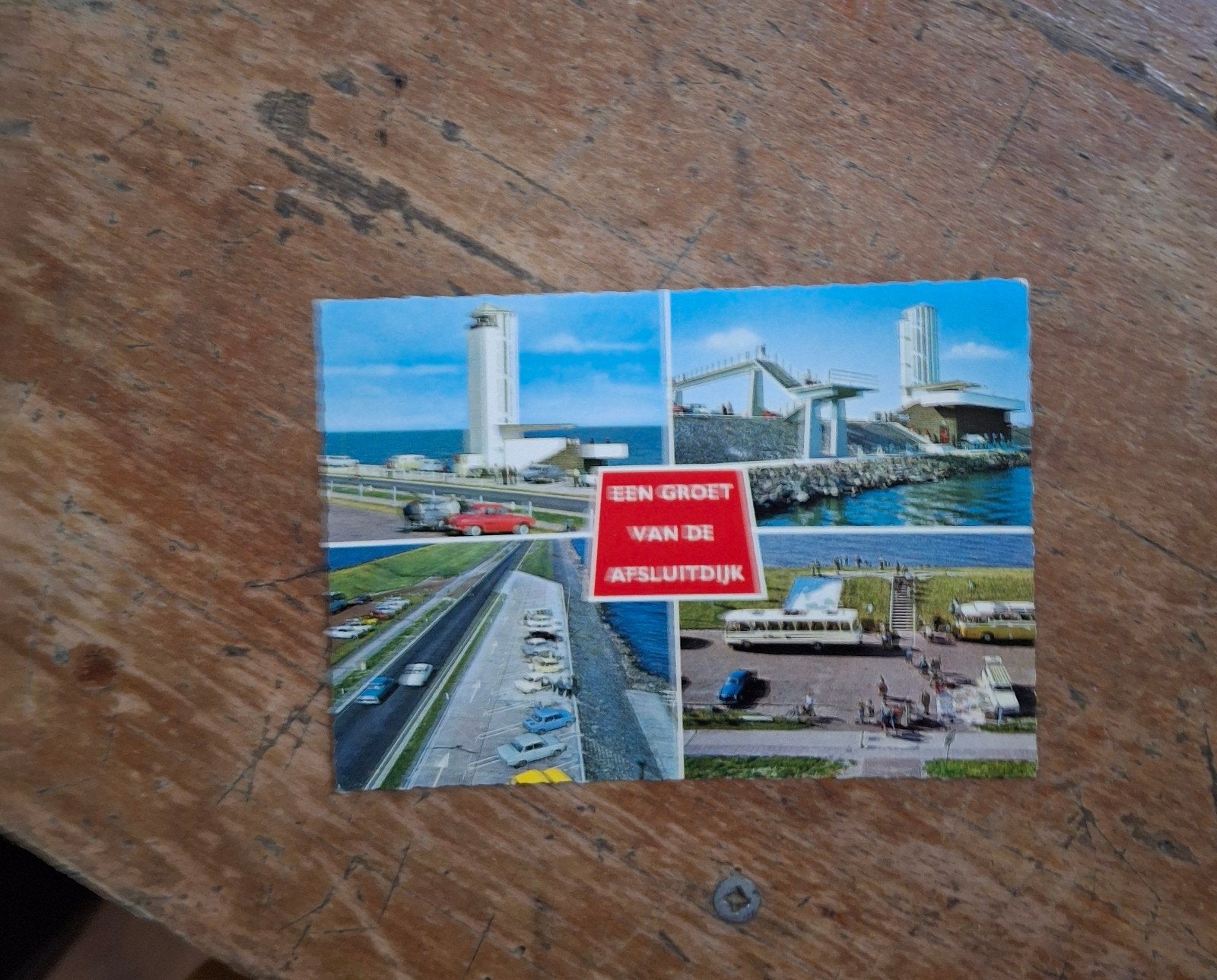 Ansichtkaart Afsluitdijk - Een Groet van de Afsluitdijk, Ophalen of Verzenden, 1960 tot 1980, Gelopen, Stad of Dorp