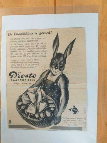 DROSTE - Paascheitjes - Advertentie uit Tijdschrift 1940, Ophalen of Verzenden, 1920 tot 1940, Knipsel(s)