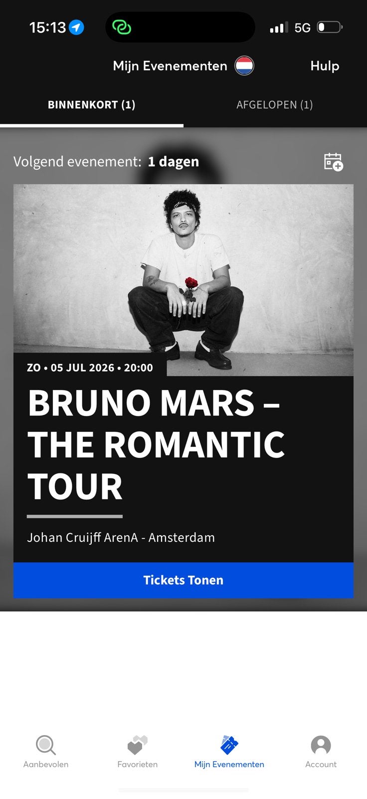 Bruno Mars - The Romantic Tour 05-07-26 | 1 x Golden Circle, Eén persoon, Juli, Pop