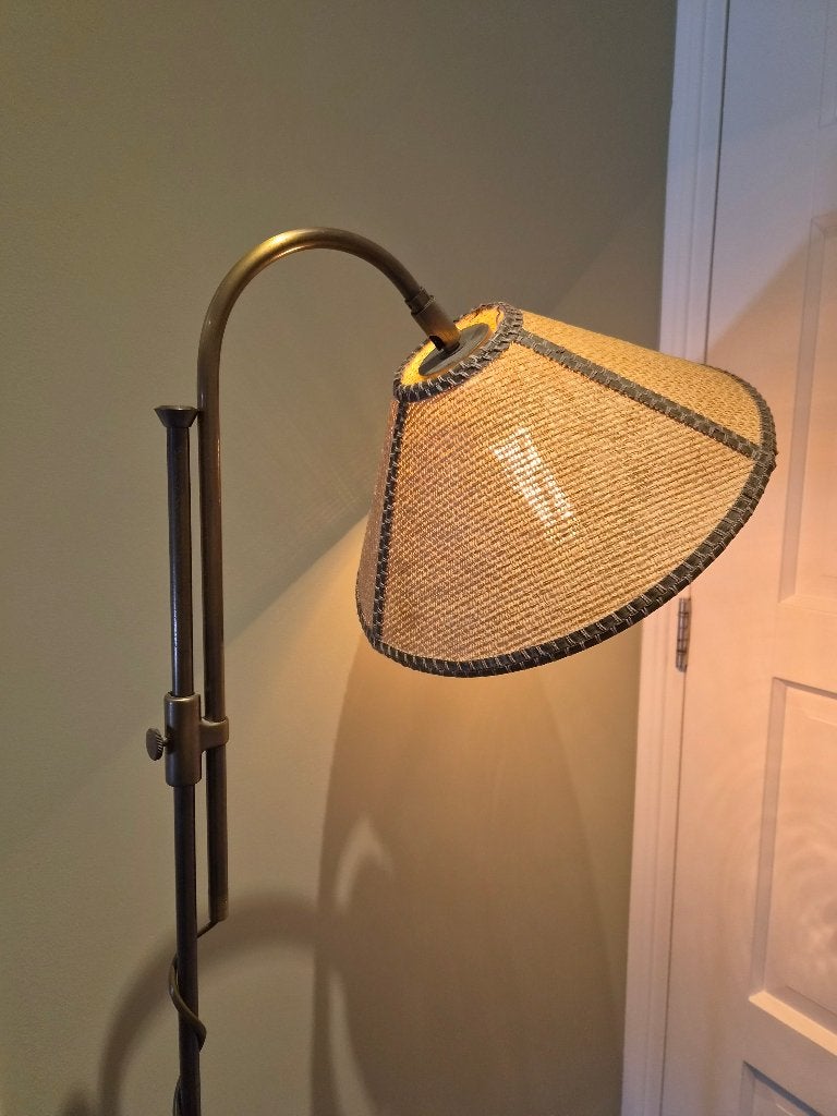 Vintage boho vloerlamp messing, Ophalen, Gebruikt, 100 tot 150 cm, Vintage, Klassiek