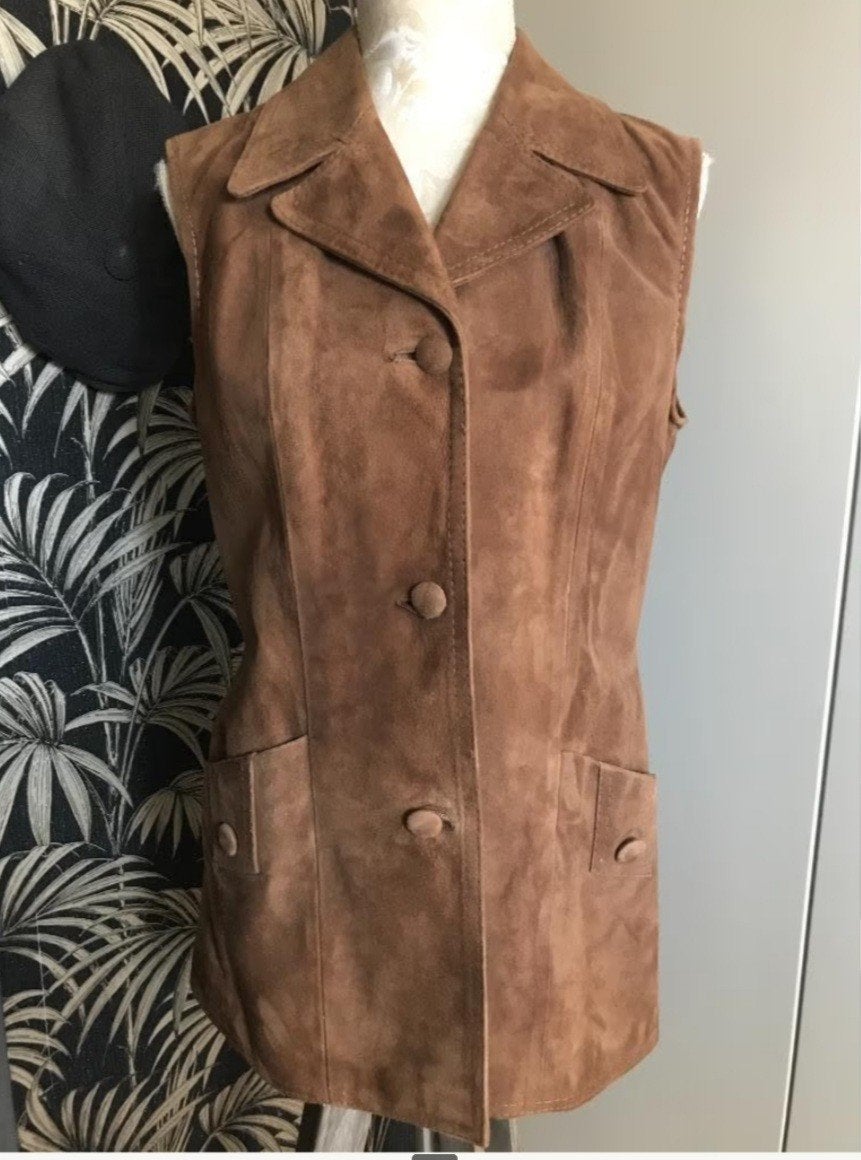 Lange Suède Gilet, Kleding | Dames, Ophalen of Verzenden, Zo goed als nieuw, Maat 36 (S)