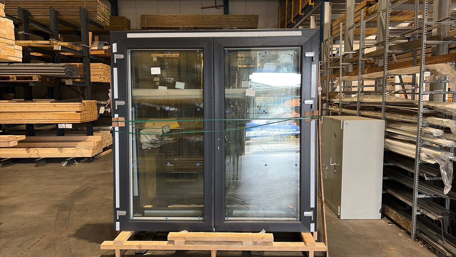 Nieuwe antraciet openslaande deuren, Doe-het-zelf en Verbouw, Ophalen, Kunststof, Deurkozijn, 225 cm of meer