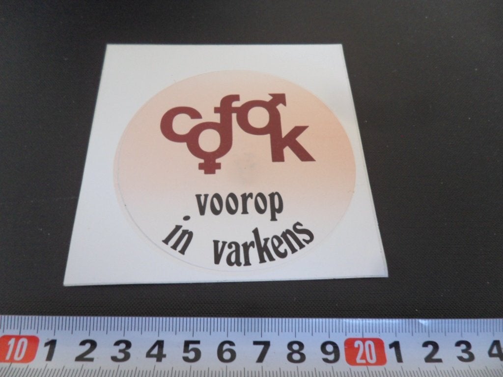 sticker COFOK voorop in varkens, Ophalen, Zo goed als nieuw