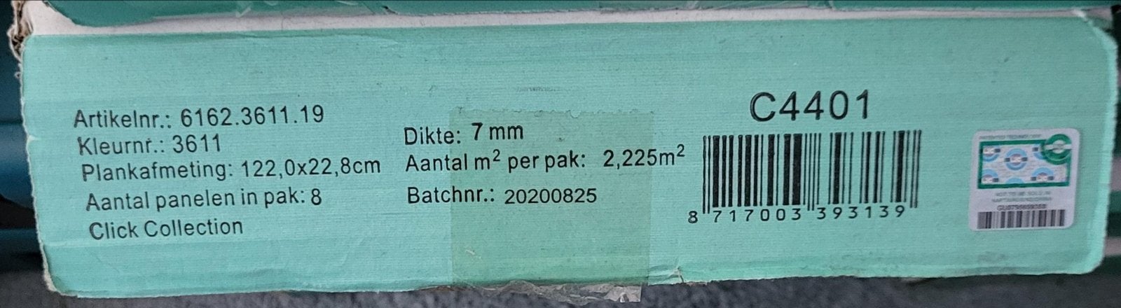 Nieuw pvc click laminaat met lichte houtlook – 48 m², Ophalen, 50 tot 150 cm, Nieuw, 10 m² of meer