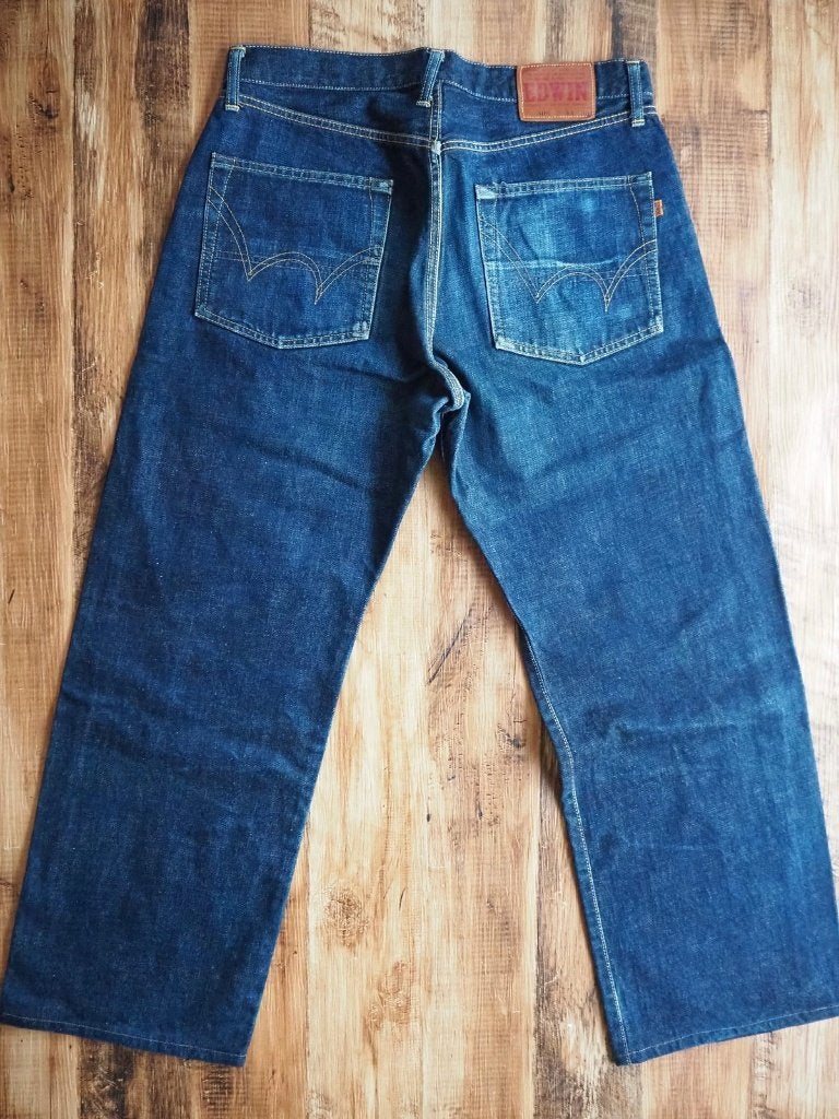 EDWIN 505B New Vintage 90s Wide Straight Selvedge Jeans, Kleding | Heren, Blauw, EDWIN, Ophalen of Verzenden, W33 - W34 (confectie 48/50)