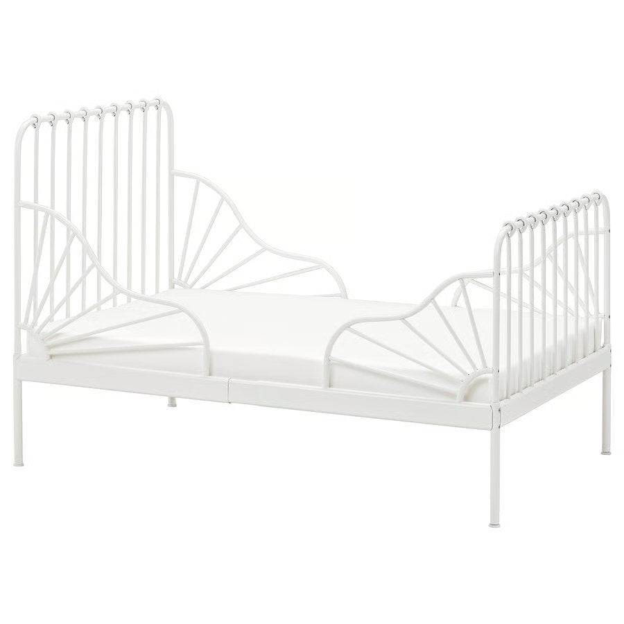 IKEA Minnen meegroeibed wit met lattenbodem, Ophalen, Eenpersoons, Wit, 190 cm of minder