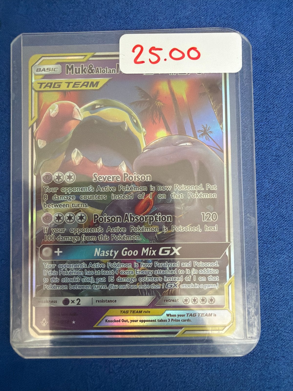 Pokémon Kaart: Muk & Alolan Muk GX TAG TEAM, Ophalen of Verzenden, Zo goed als nieuw, Losse kaart