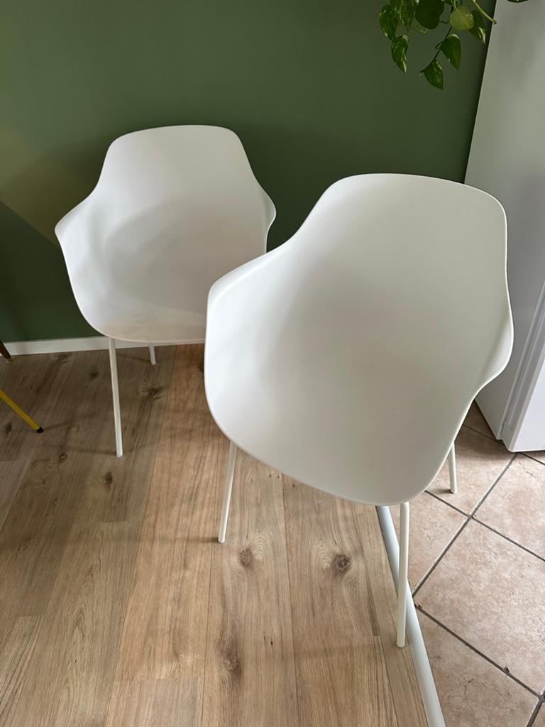 Witte kuipstoelen met armleuningen 2x Nolon Blatt, Ophalen, Zo goed als nieuw, Wit, Twee