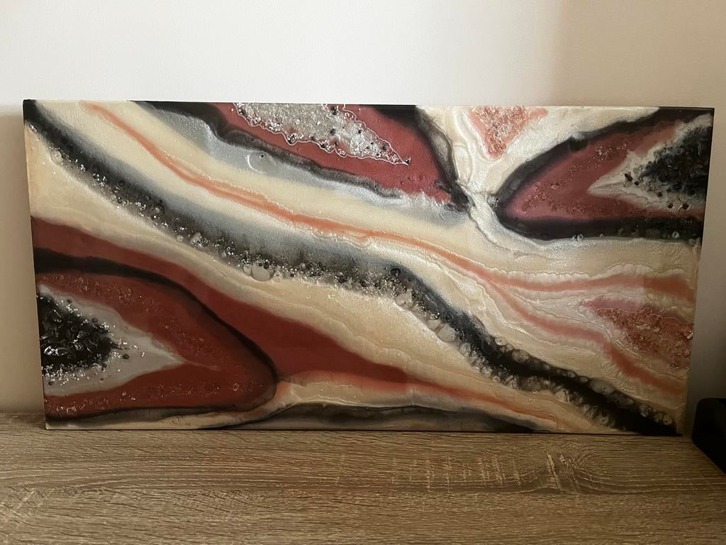Uniek 3D Resin Kunst Wanddecoratie - Abstracte Geode Stijl, Ophalen of Verzenden