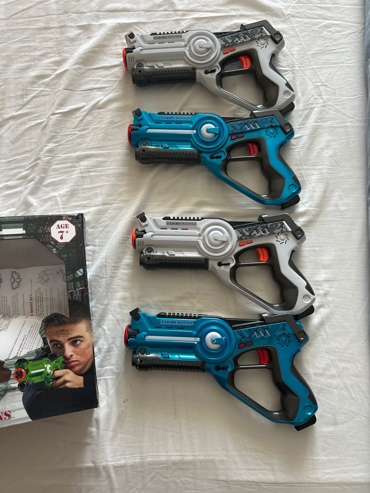 Light Battle Active Infrarood Lasergame Pistolen Set (4 stuk, Ophalen of Verzenden, Zo goed als nieuw, Jongen of Meisje