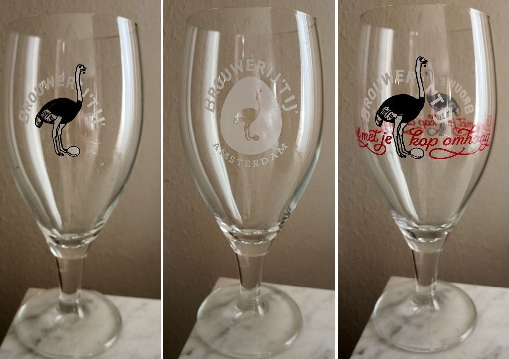 3  Brouwerij ’t IJ Bierglazen 30 cl., Ophalen of Verzenden, Zo goed als nieuw, Glas of Glazen, Overige merken