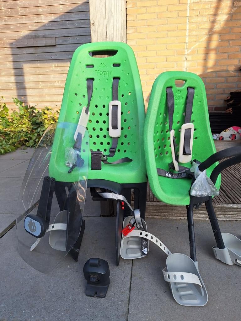 Yepp Fietszitjes: Voor- en Achterzitje (Groen), Ophalen, Gebruikt, YEPP