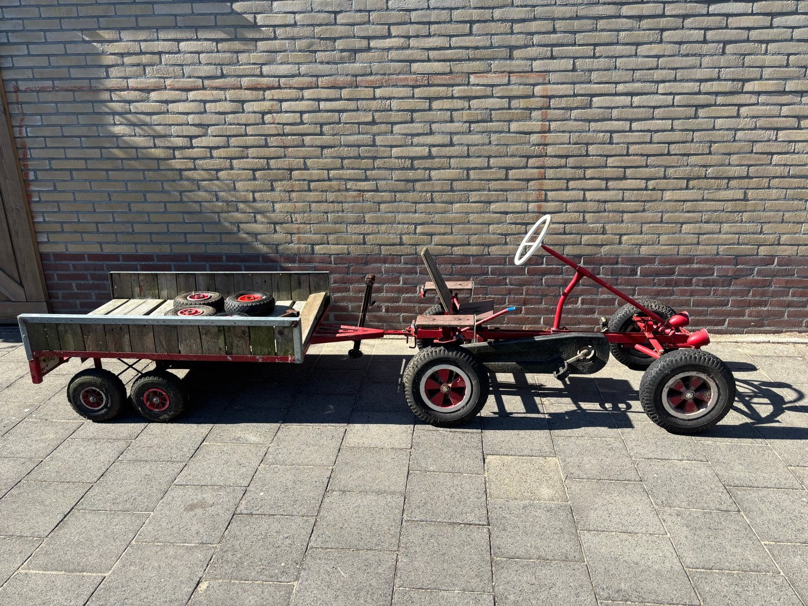 Skelter met aanhanger opknapper, Kinderen en Baby's, Speelgoed | Buiten | Skelters, Ophalen, Gebruikt, Overige merken, Met kar of aanhanger