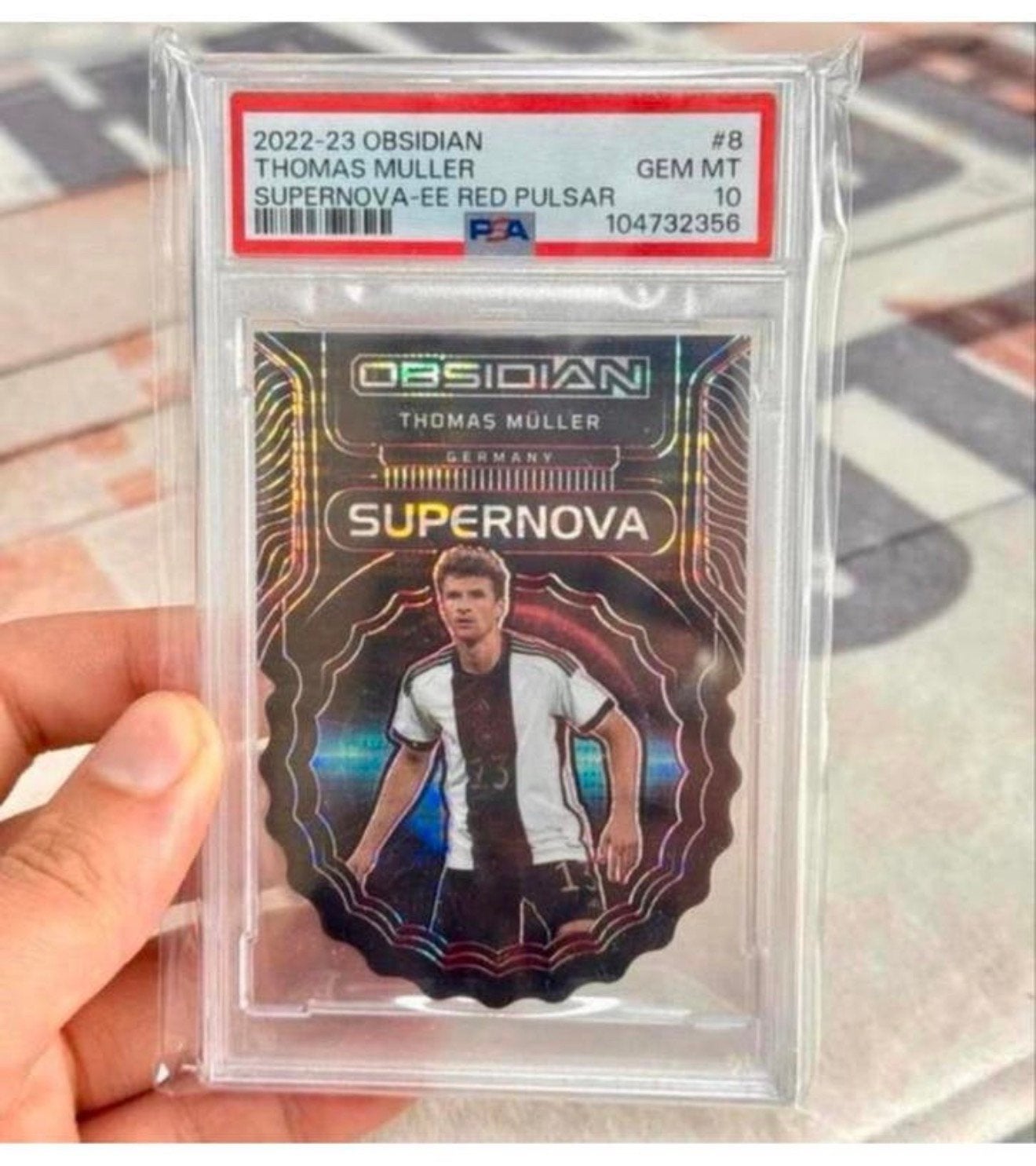 22-23 OBSIDIAN THOMAS MULLER SUPERNOVA-EE RED PULSAR psa-10, Buitenlandse clubs, Spelerskaart, Nieuw, Ophalen of Verzenden