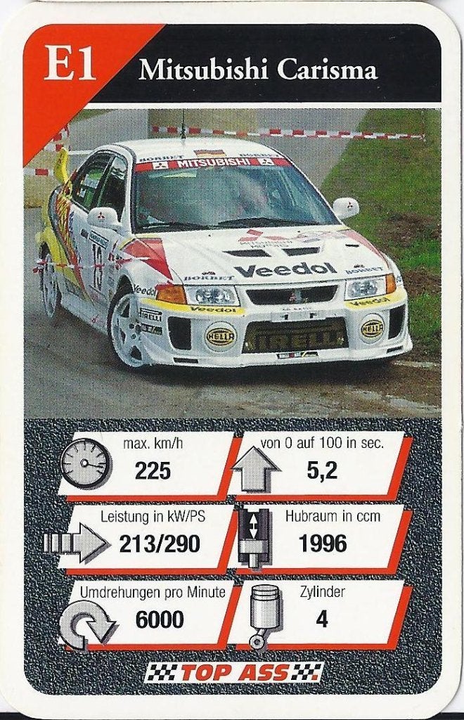 Kw2109 autokaartje autosport mitsubishi carisma (e1), Ophalen of Verzenden, Zo goed als nieuw, Auto's