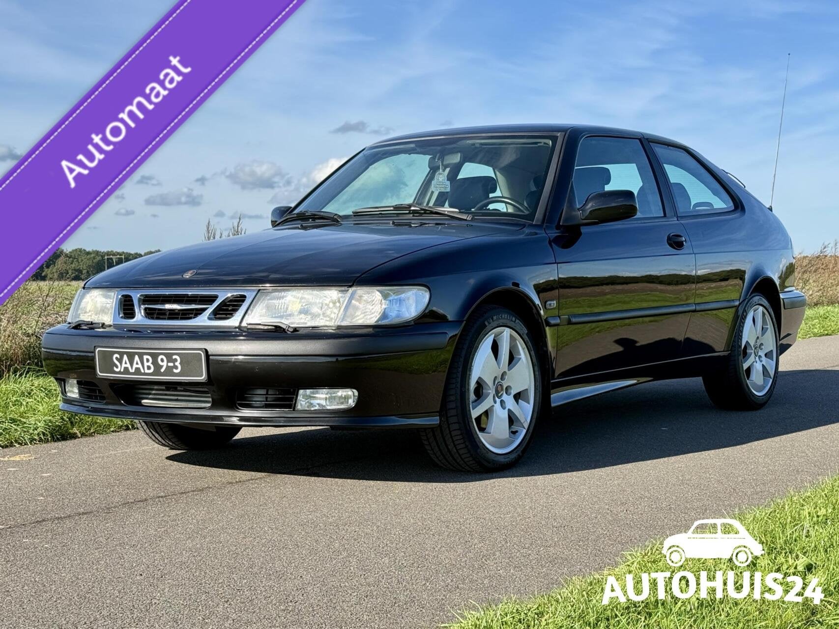 Saab 9-3 Coupé 2.0 Turbo SE Anniversary AUTOMAAT NL-AUTO, Auto's, Dealer onderhouden, Gebruikt, Zwart, 4 cilinders