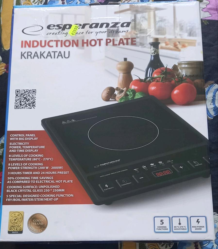 Esperanza EKH011 Krakatau – Inductie Kookplaat – Vrijstaand, Witgoed en Apparatuur, Kookplaten, Ophalen, Vrijstaand, Inductie