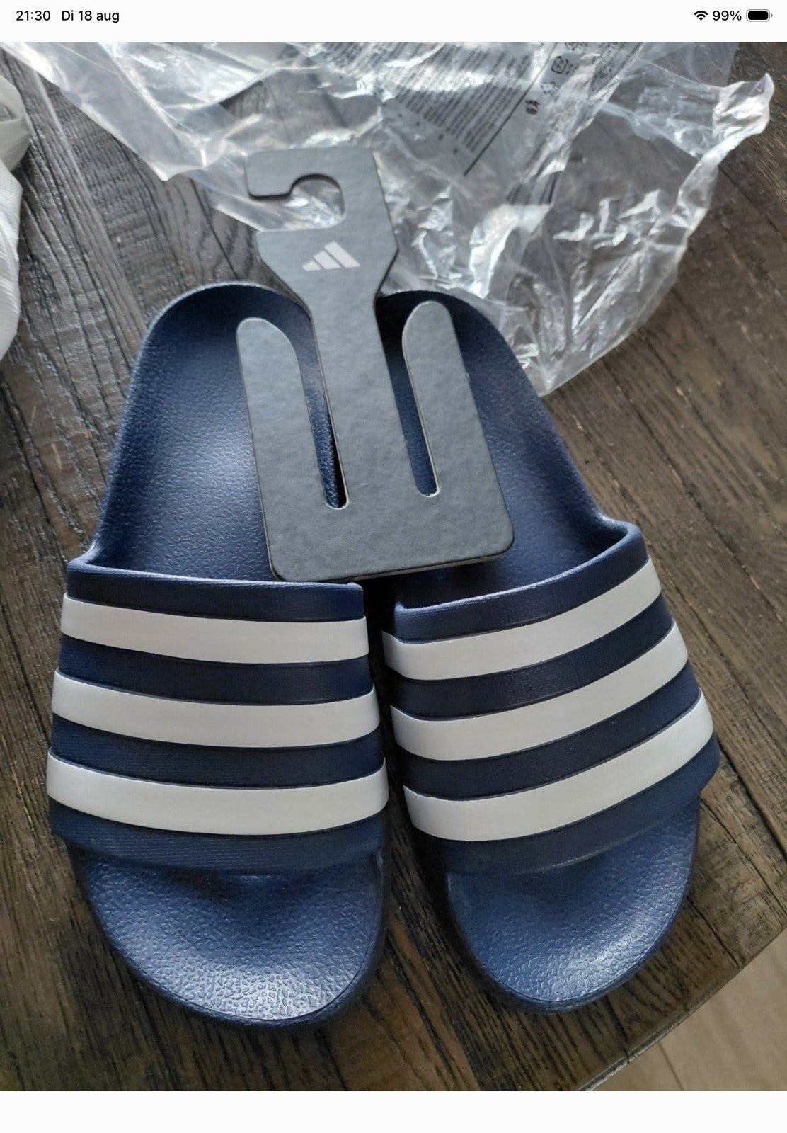 NIEUW Adidas Adilette Aqua Slippers Mt. 10 43 44 badslippers, Kleding | Heren, Schoenen, Slippers, Blauw, Nieuw, Ophalen of Verzenden