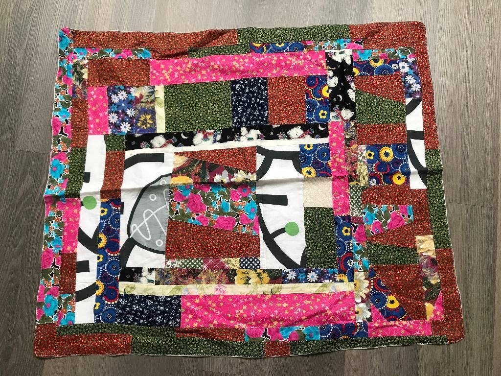 Patchwork wiegdeken kinderwagen baby deken wieg quilt 80x100, Ophalen of Verzenden, Nieuw, 100 cm of meer, Deken