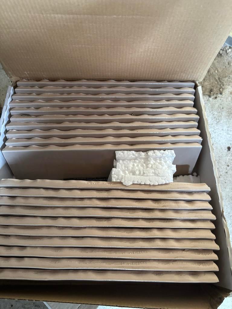 Tegels Revoir Paris Taupe 6.25x25 cm, Doe-het-zelf en Verbouw, Tegels, Nieuw, 20 tot 40 cm, Minder dan 5 m², Wandtegels