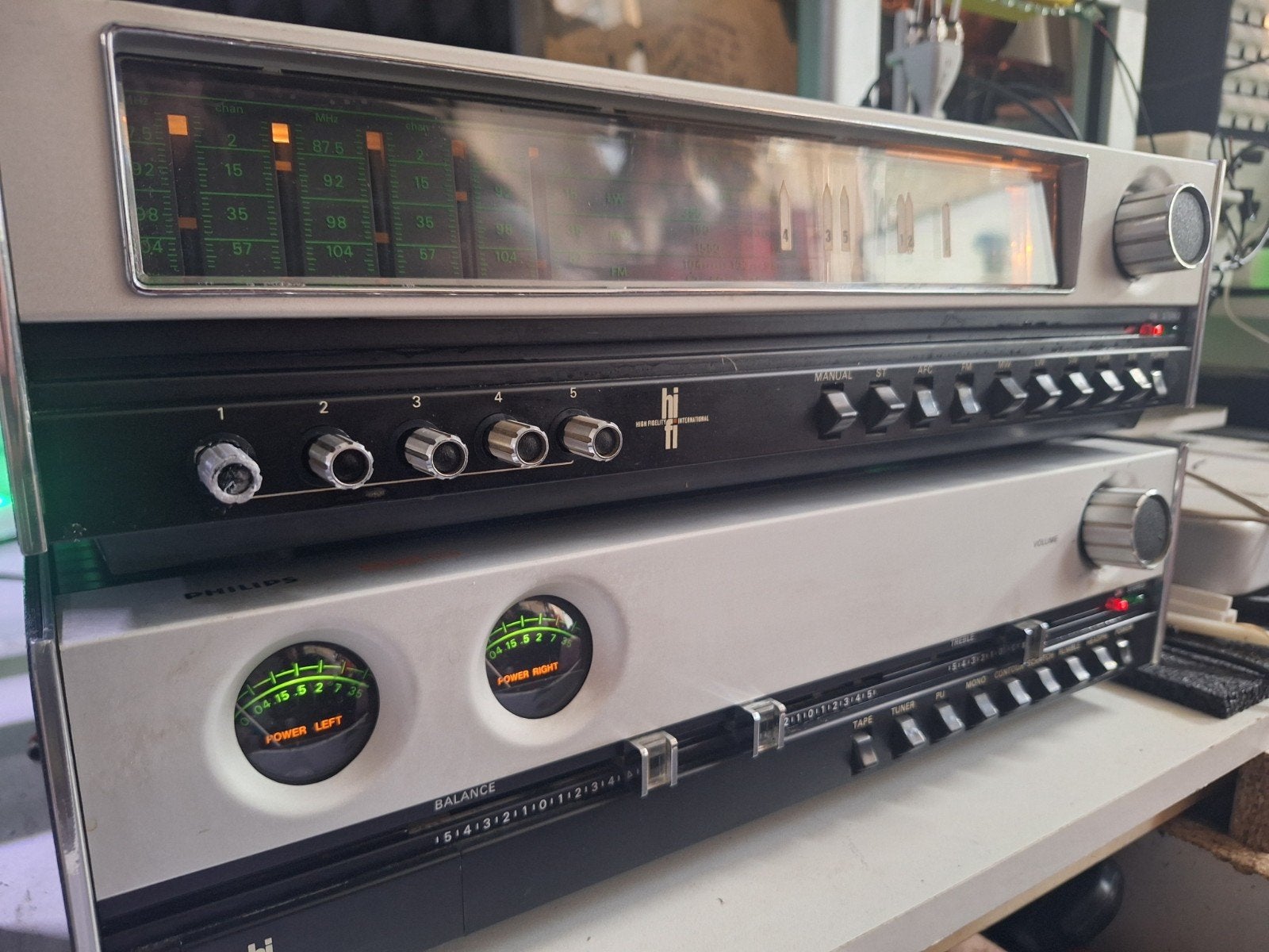 Philips 550 Versterker en Philips 651 Tuner, Gebruikt, Ophalen, Overige merken, Minder dan 60 watt