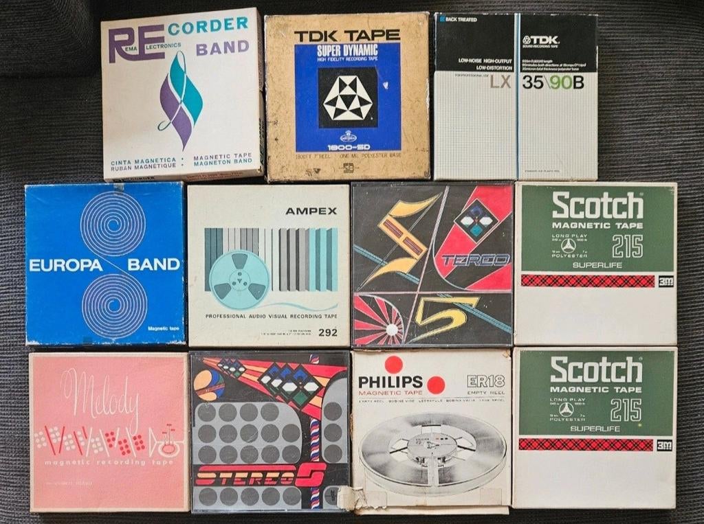 Vintage 11x  Spoelenbanden Collectie - Diverse Merken, Audio, Tv en Foto, Bandrecorders, Ophalen of Verzenden