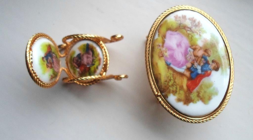 Schommelstoel en tafeltje. EME Made in Spain. Limoges stijl, Ophalen of Verzenden