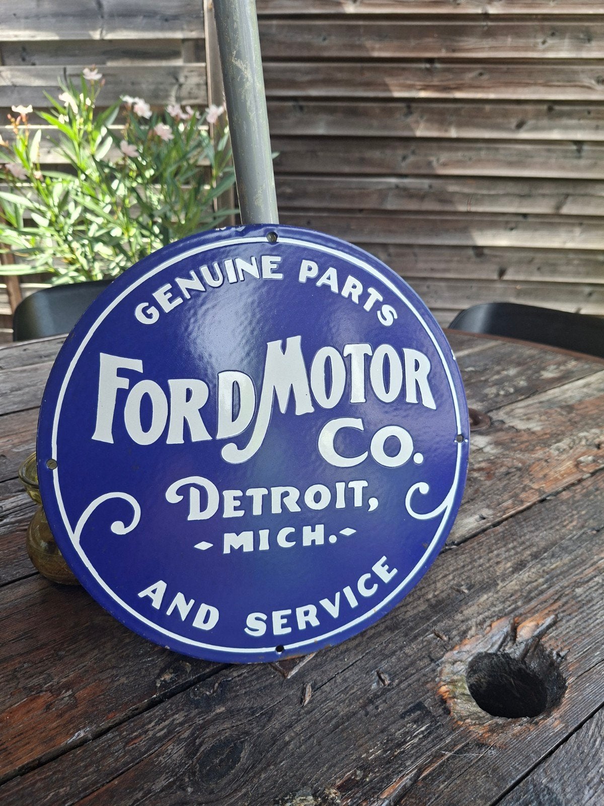 ford motor genuine parts emaille reclamebord, Ophalen of Verzenden, Reclamebord