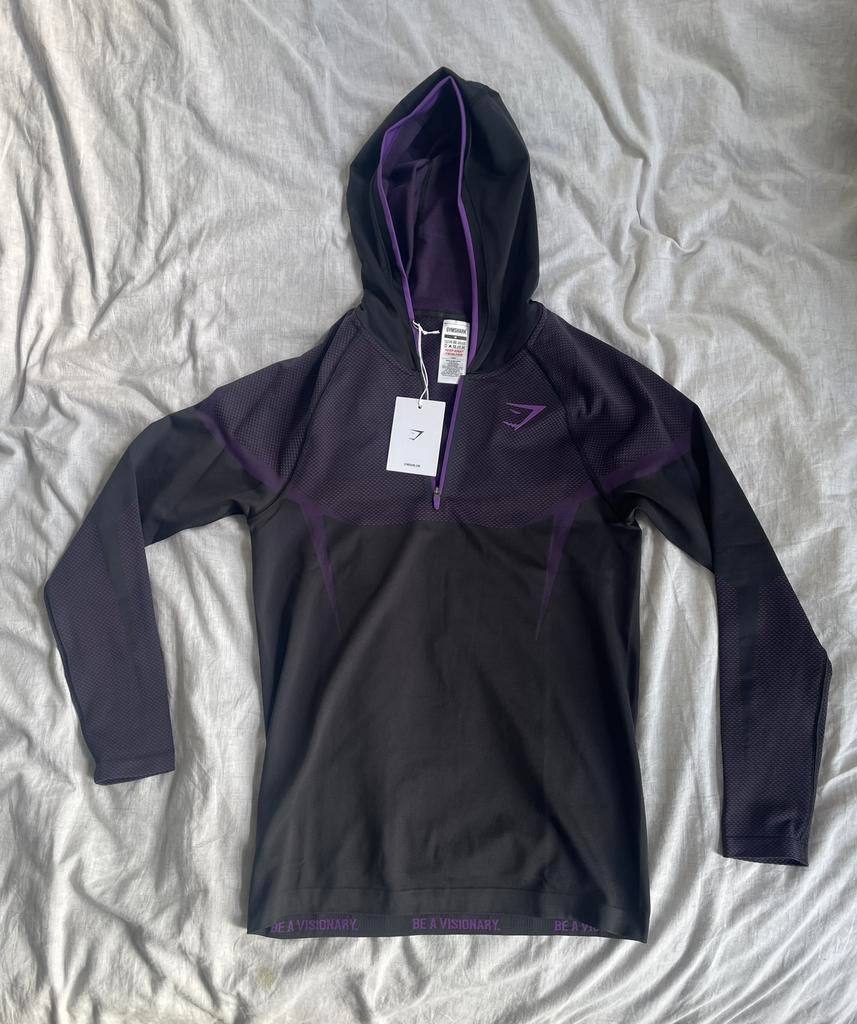 Gymshark onyx V5 hoodie paars M, Fitness, Maat 48/50 (M), Paars, Nieuw