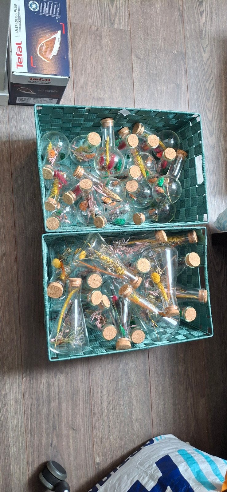 Droogbloemen vaasjes met kurk, Ophalen, Overige kleuren, Glas, Minder dan 50 cm
