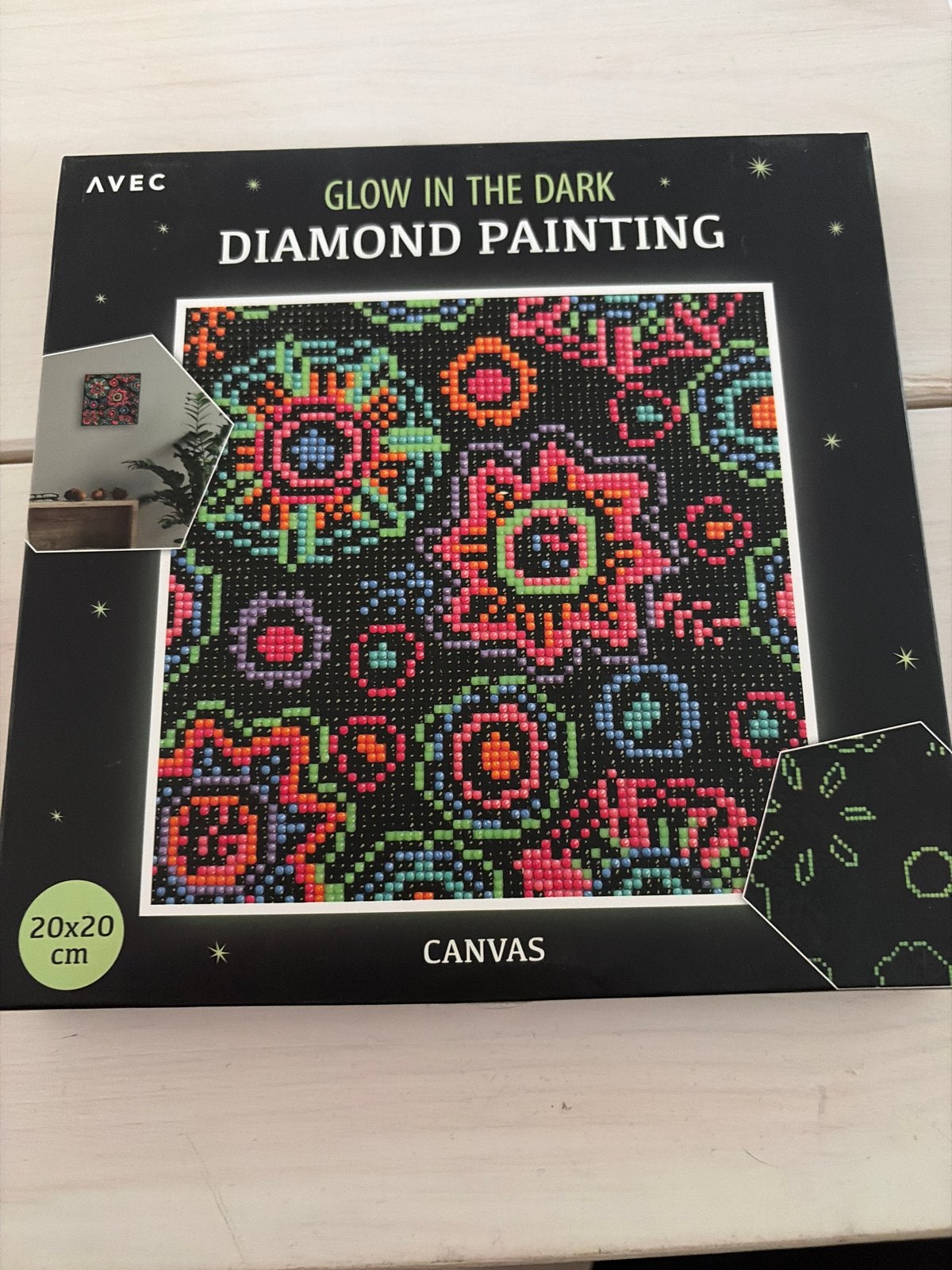 Glow in the Dark Diamond Painting Canvas 20x20 cm, Ophalen, Abstract, Nieuw, Meerkleurig