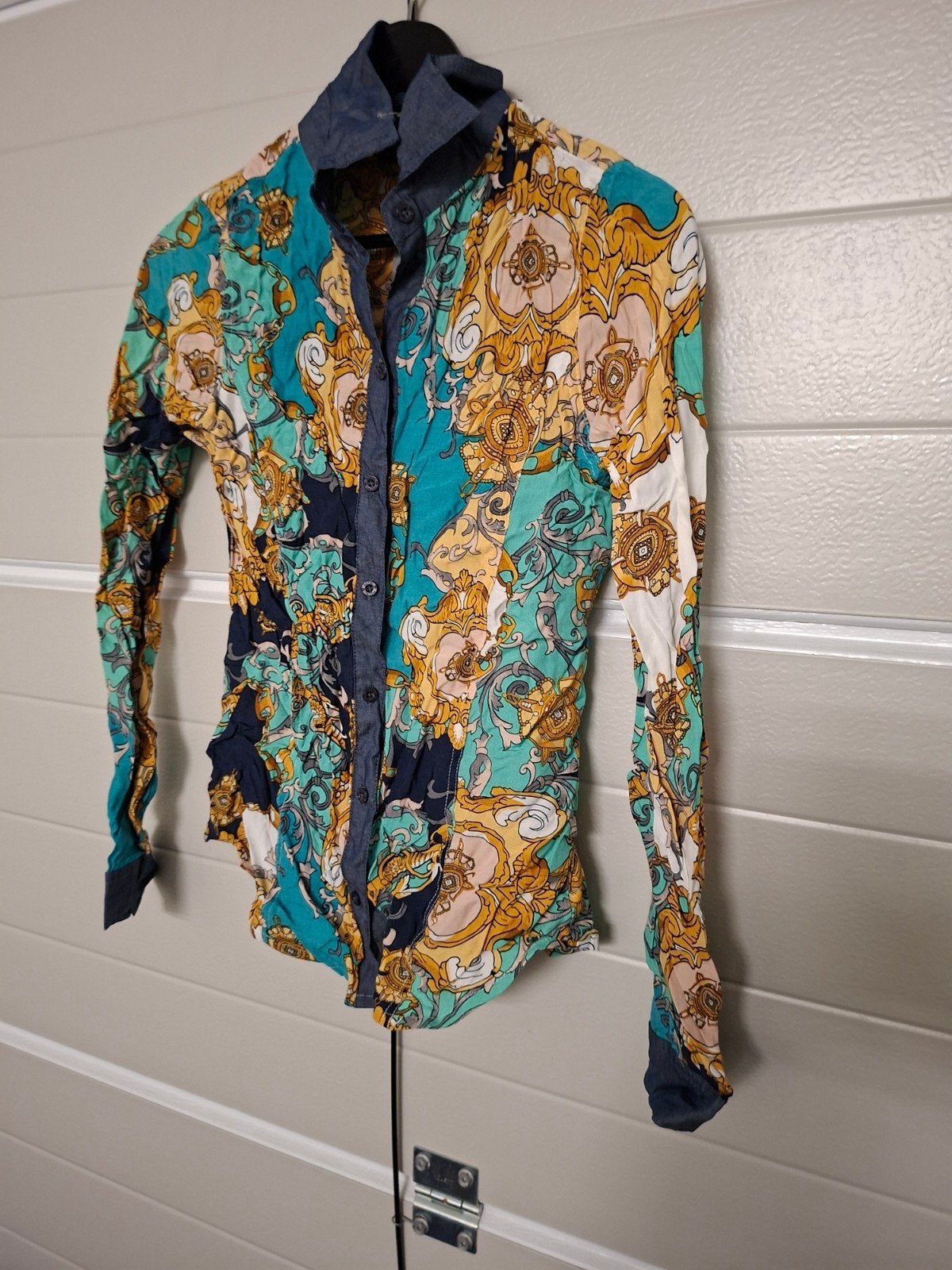 Royal Chicks overhemd maat M met barokprint, Maat 38/40 (M), Meerkleurig, Nieuw, Ophalen of Verzenden