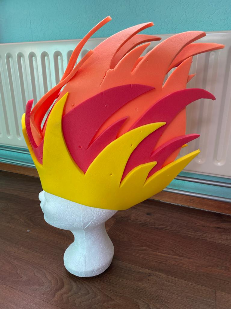 2 Vlammen Hoofddeksels, Ophalen of Verzenden, Zo goed als nieuw, Hoed of Pruik, Carnaval