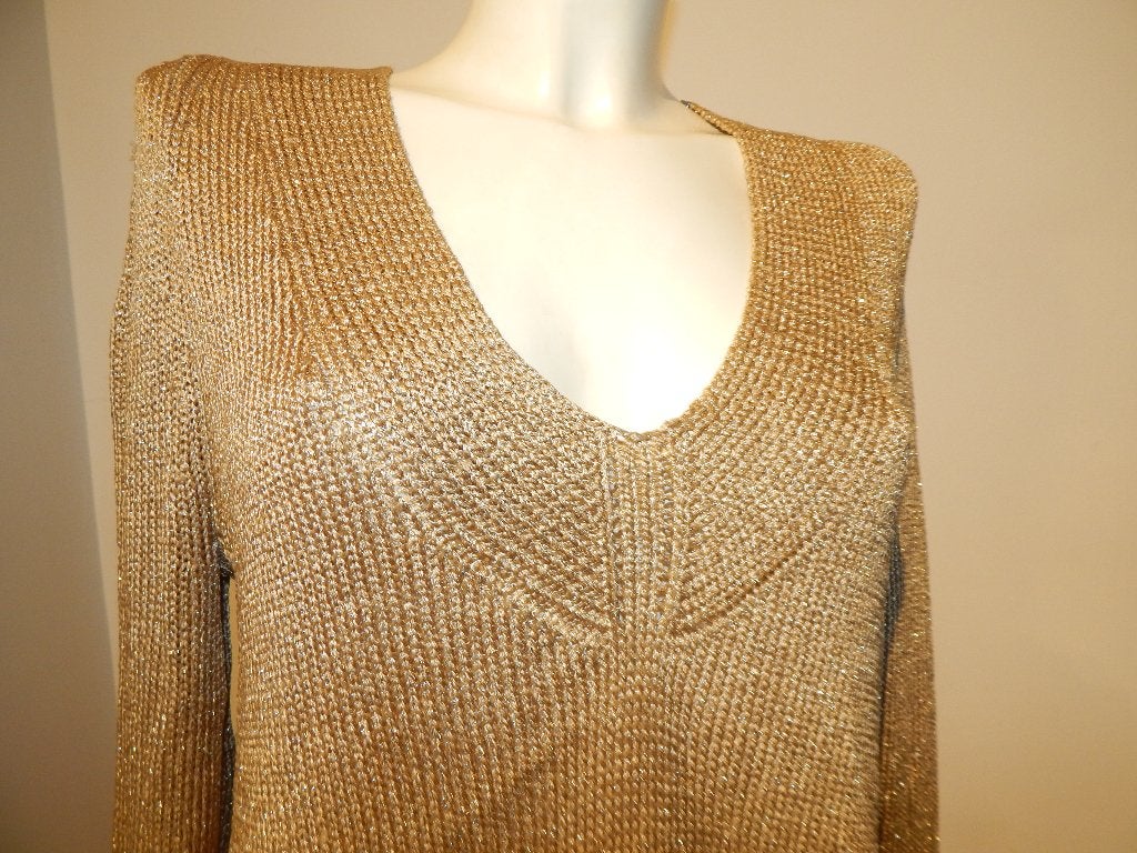 Diane von Furstenberg gebreide trui goud kleurig glinster M, Kleding | Dames, Maat 38/40 (M), Overige kleuren, Diane von furstenberg